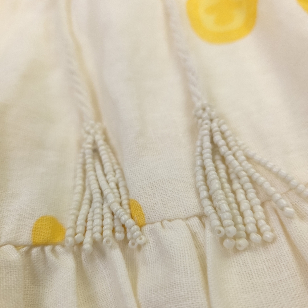 Carshmere & Cupcakes Yellow Cream Floral Tiered Skirt - Size M - Picture 4 of 13